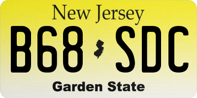 NJ license plate B68SDC