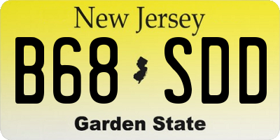 NJ license plate B68SDD