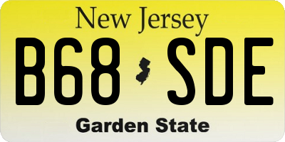 NJ license plate B68SDE