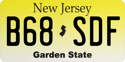 NJ license plate B68SDF