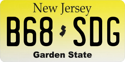 NJ license plate B68SDG