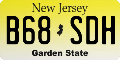 NJ license plate B68SDH