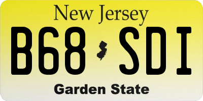 NJ license plate B68SDI