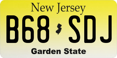 NJ license plate B68SDJ