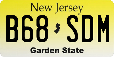 NJ license plate B68SDM