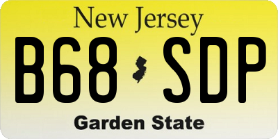 NJ license plate B68SDP