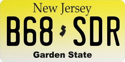 NJ license plate B68SDR