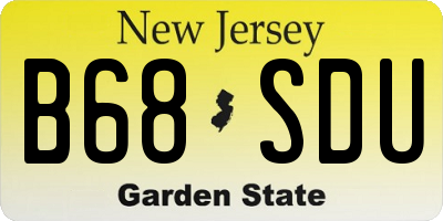 NJ license plate B68SDU