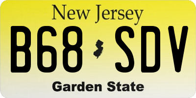 NJ license plate B68SDV