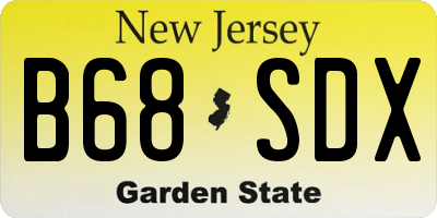 NJ license plate B68SDX