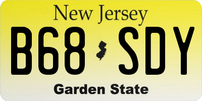NJ license plate B68SDY