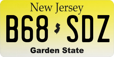 NJ license plate B68SDZ