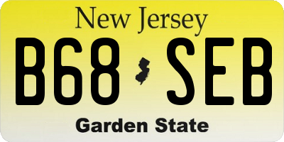 NJ license plate B68SEB