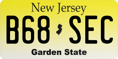 NJ license plate B68SEC