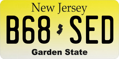 NJ license plate B68SED