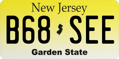 NJ license plate B68SEE