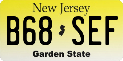 NJ license plate B68SEF
