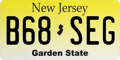 NJ license plate B68SEG
