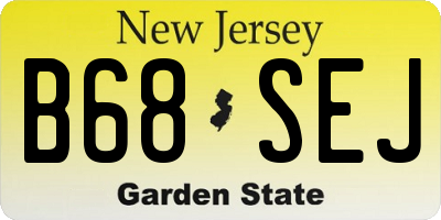 NJ license plate B68SEJ