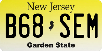 NJ license plate B68SEM