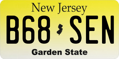 NJ license plate B68SEN