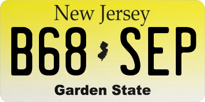 NJ license plate B68SEP