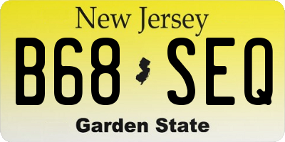 NJ license plate B68SEQ