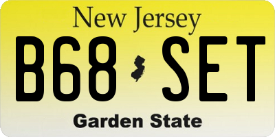 NJ license plate B68SET