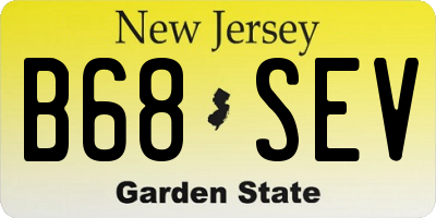 NJ license plate B68SEV