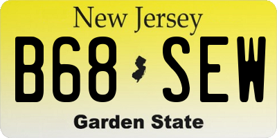 NJ license plate B68SEW