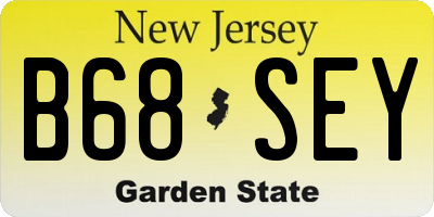 NJ license plate B68SEY
