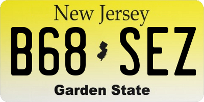 NJ license plate B68SEZ