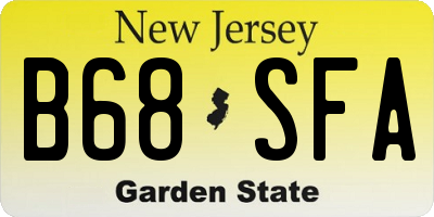 NJ license plate B68SFA