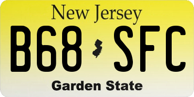 NJ license plate B68SFC
