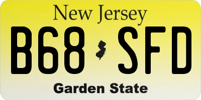 NJ license plate B68SFD
