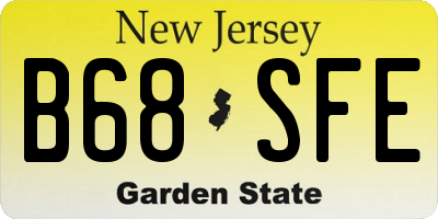 NJ license plate B68SFE