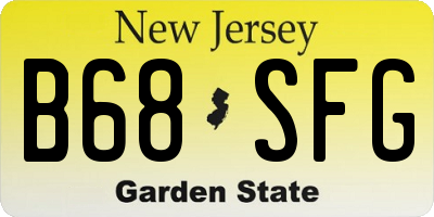 NJ license plate B68SFG