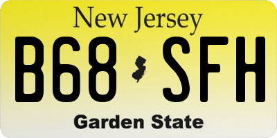 NJ license plate B68SFH