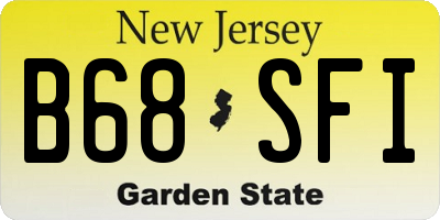NJ license plate B68SFI