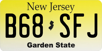 NJ license plate B68SFJ
