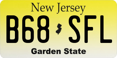 NJ license plate B68SFL