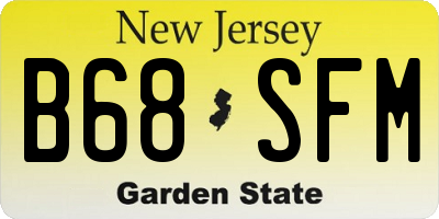 NJ license plate B68SFM