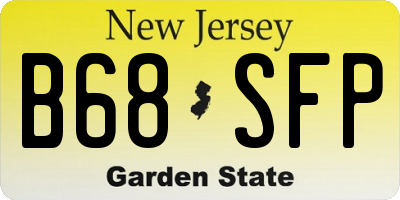 NJ license plate B68SFP