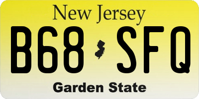 NJ license plate B68SFQ
