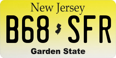 NJ license plate B68SFR