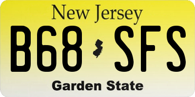 NJ license plate B68SFS
