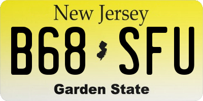 NJ license plate B68SFU
