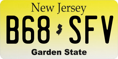 NJ license plate B68SFV