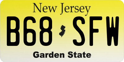 NJ license plate B68SFW