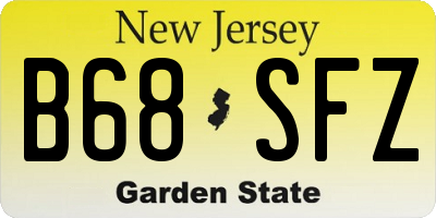 NJ license plate B68SFZ